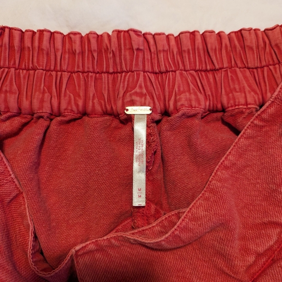 NWOT Free People Cool Harbor Red Elastic Waist Wide Leg Pants, M - Picture 10 of 12